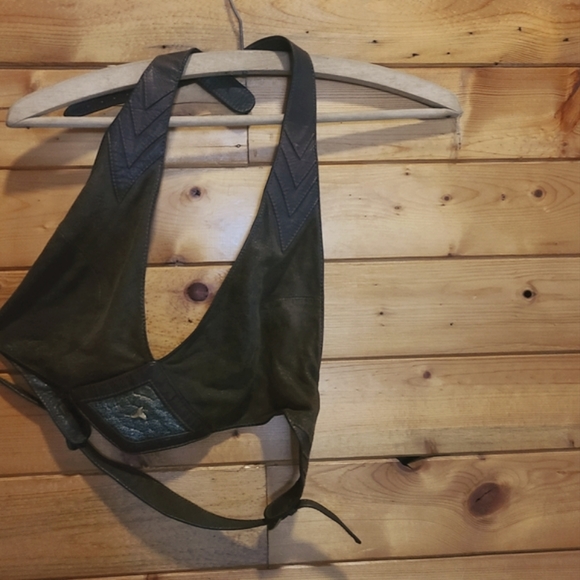 Handmade Leather Halter Bra • W/ Stash pocket - Picture 3 of 8